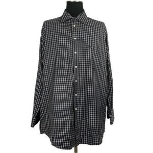 Paul Fredrick Checked Two Ply Cotton Dobby Button Down Shirt - Men’s 18.5